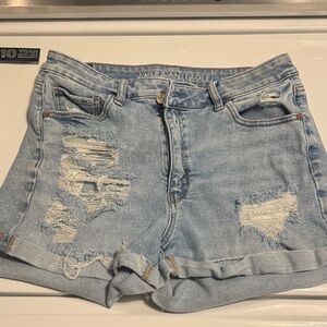 American Eagle Outfitters Light Blue Ripped Jean Shorts